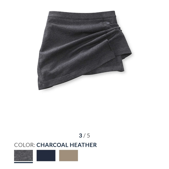 LandsEnd Girls Knit Above the knee skort, Uniform, Size 12, Grey - Picture 3 of 7